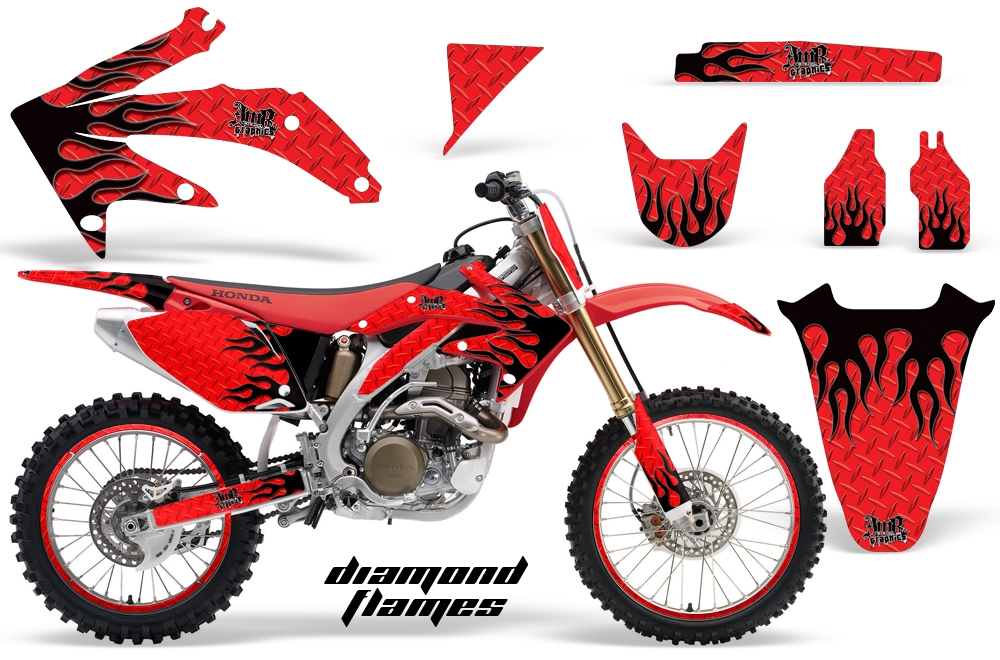 CRF450-05-08 Graphics Kit DIAMONDFLAMES-RED